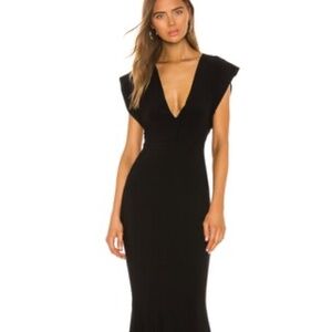 Norma Kamali X REVOLVE V Neck Rectangle Gown in Black